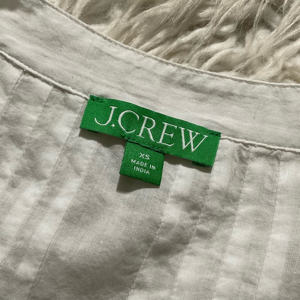 J Crew Button-front tiered cover-up dress in cotton voile in white‎ - Picture 3 of 5